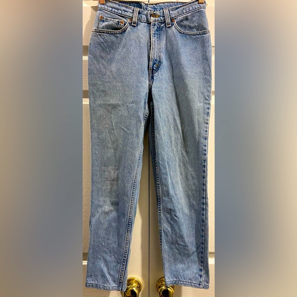 Vtg Levis Jeans Women 7 Petite 512 Slim Fit Tapered Leg Mom Med Wash 90s Pants